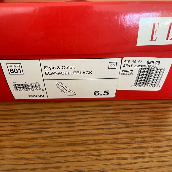 ELLE Kohls Anabelle black platform pump with pewter bow -6.5-NIB! - Picture 7 of 7